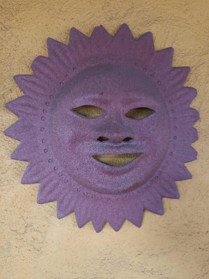 Happy Clay Sun Wall Art 20in Tall