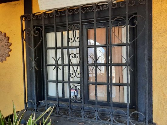 Wrought Iron Window Bars 4ft Tall 55in Wide