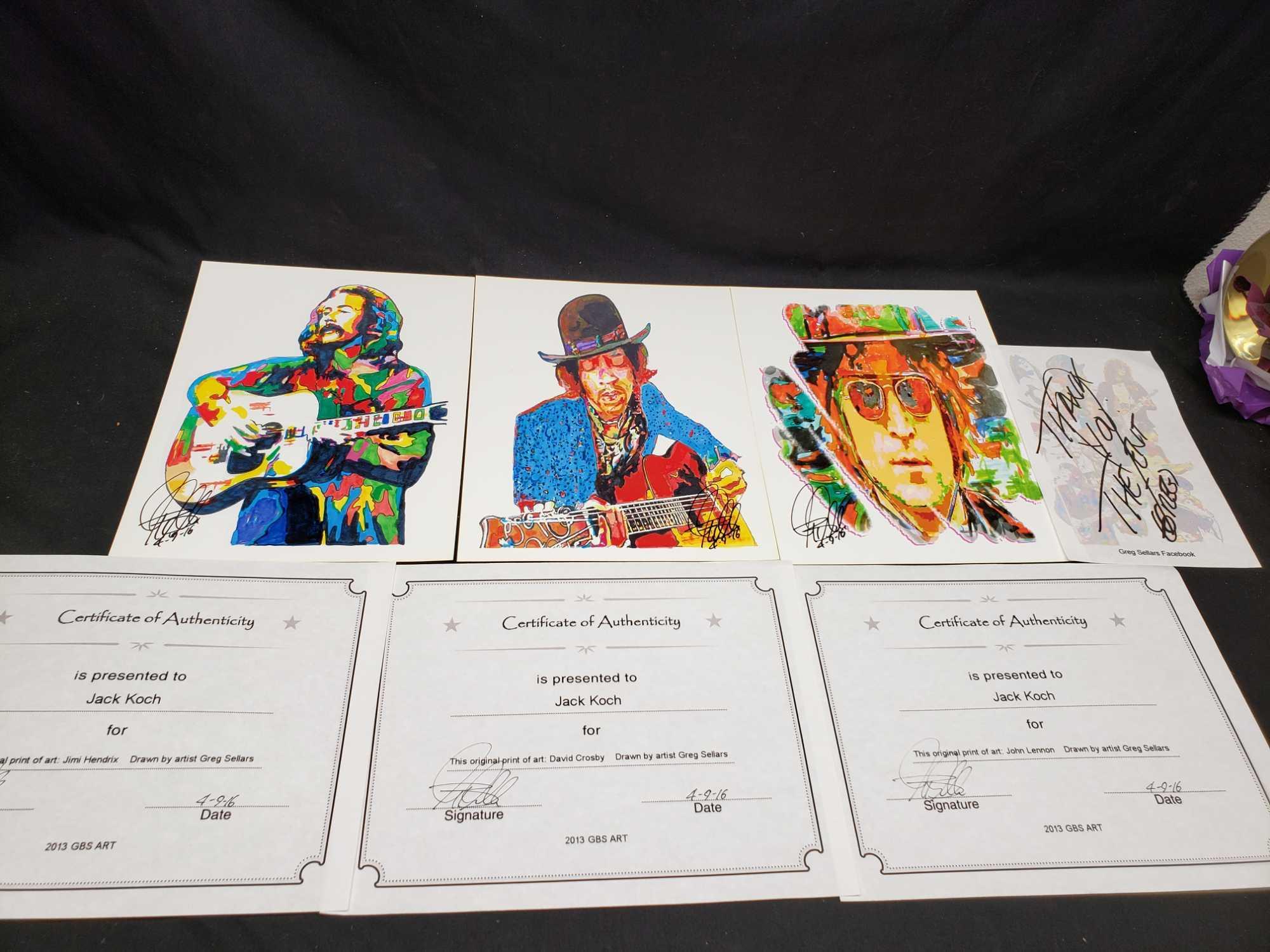 Says Original prints of art by Greg Sellars Jimi | Proxibid
