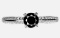 Black Diamond ring natural .75ct set in 925 sterling new designer high end
