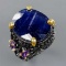 Saphire ring huge 31+ct natural purple Saphire set in sterling hand made designer