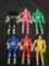 1993 5 1/2 in Power Rangers Blue, Black, Red, Pink, Green & Yellow