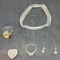 Silver lot, rings, bracelet, earrings, pendant