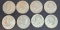 1970's Kennedy half dollar 8 coins