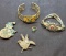 5 old vintage art deco custume jewelry pieces