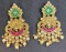 Deco Earrings beautiful set stunning red and green color stones