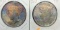 2 Peace silver dollar 1924 &1925 Rainbow tone