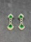 Deco Earrings with green and white stone's beautiful colors
