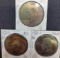 2 1972 and one 1971 Eisenhower dollars Rainbow tone 3 coins
