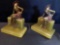 Art Deco Style Copper finish on Marble Bookends