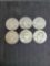 Washington silver quarter lot of 6 90% silver coins