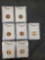 Wheat cent lot 7 slabed coins