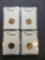 Wheat cent lot of 4 coins