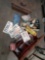 The Zyliss vice License plates random tools and old metal toolbox