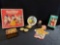 Vuntage Snow White and Seven Dwarfs plastic ornaments Tea Set Dopey puppet music box not working