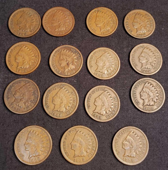 1908 Indian Head pennies