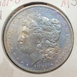 1881-O Morgan silver dollar MS BU Slight rainbow
