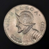 1947 Panama 1 Balboa Gem Uncirculated 90% Silver Crown Dollar Size Coin