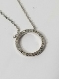 1/4 Ct Natural Rose Cut Diamond Circle Necklace
