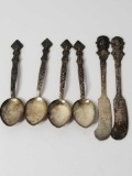 Peru .925 Sterling Silver Spoon Knife 6 Units 88.40 Grams