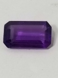 3.67 Ct Natural Violet Emerald Cut Amethyst GGL Cert
