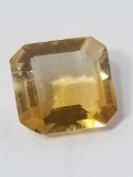 4.27 Ct Natural Yellow Square Cut Citrine GGL Cert