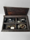 Collection of Watches in Vintage Wood Box