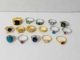 Decorative Fantasy Stone Rings 16 Units