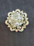 Art Deco broach vintage beauty stones and pearls