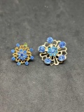 Blue stone Broach and earring