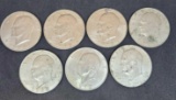 1970's esinhower dollars 7 coins