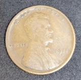 1911-s Lincoln wheat cent-Rare key date. Beautiful chocolate brown. Excellent Detail. Tough Third