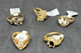 18kt G.E gold plated rings 5 rings