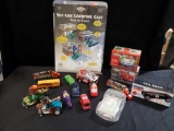 Chevron cars carrying case Sam Sedan & Tony Turbo. Nascar M%M trucks Hot wheels roadsteers w