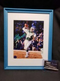 Framed Photo signed says Joe Namath with COA 11 x 14