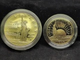 1986 .50 Cent Proof Clad Half & $1 Proof Silver Statue of Liberty Commemorative Dollars