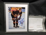 Framed Beckett Magazine signed says Canucks Trevor Linden 11 x 14 photo. with COA