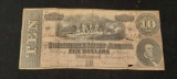 1864 $10 Confederate States of America Note