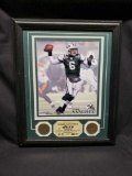 NY Jets #6 Mark Sanchez Framed Photo w Two 24k plated Medallions Limited Edition 16 x 13 in