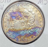 1898-P Morgan silver dollar Rainbow tone