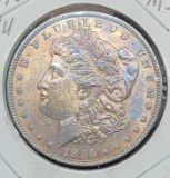 1896-p Morgan silver dollar Rainbow tone beautiful coin