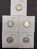 Mercury dime lot Frosty unc BU beauties rare this nice premium coins lot of 5