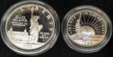 1986 .50 Cent Proof Clad Half & $1 Proof Silver Statue of Liberty Commemorative Dollars