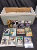 Box of football,basketball, baseball cards, rookies, jersey, limited Edition