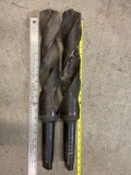 Pair of 2 21 inch long drill bit 2 flute tapered tang 2 3/4 thick 10 in cutting depth