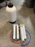 Cartridge filter system various filters and hoses w tank