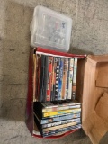 Box of movies and chess shot glasses