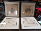 Four Seasons Suite Original Lithographs Hand Signed and Designated Artist Proof by Norman Rockwell