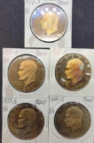 Lot of 5 1977-S Eisenhower dollar