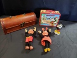 Mickey Mouse Lunchbox Pepper shaker Vintage dolls